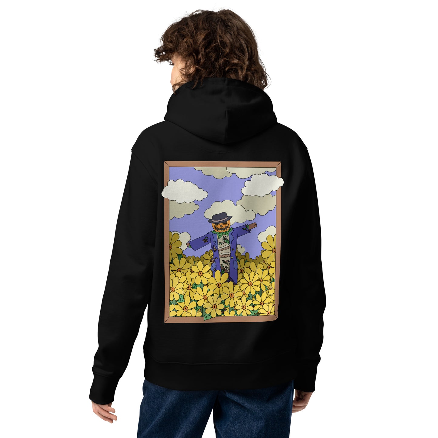 'The fields have eyes' unisex hoodie (front and back illustration)