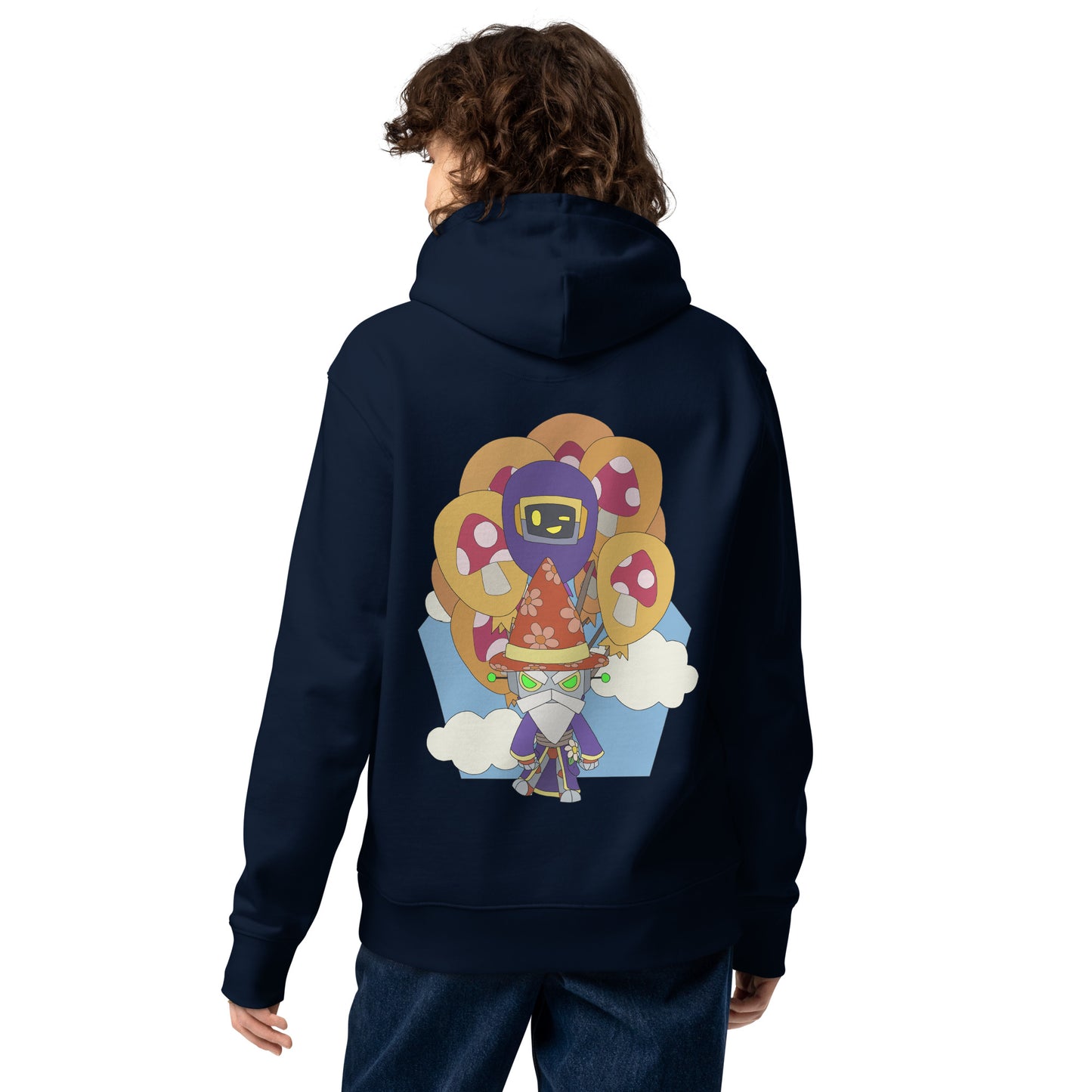 'Carried away' unisex hoodie (front and back illustration)