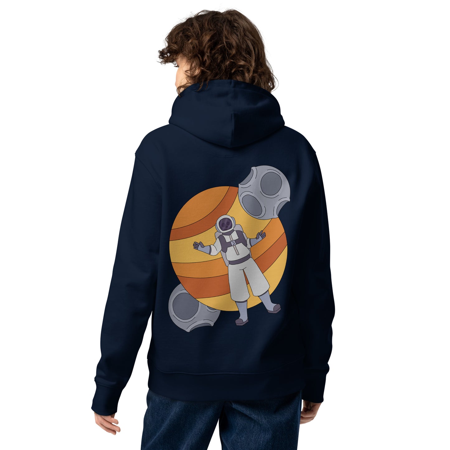 'Lost in space' unisex hoodie (front and back illustration)