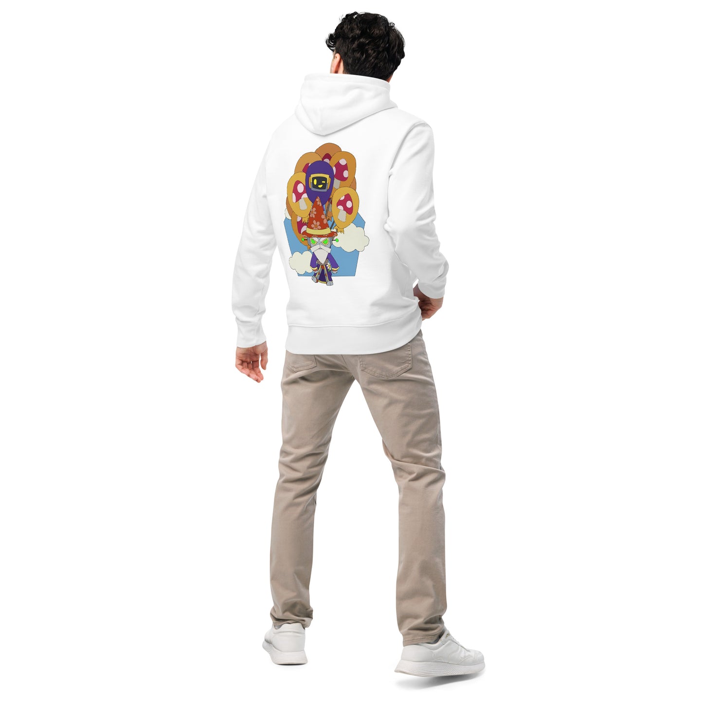 'Carried away' unisex hoodie (front and back illustration)