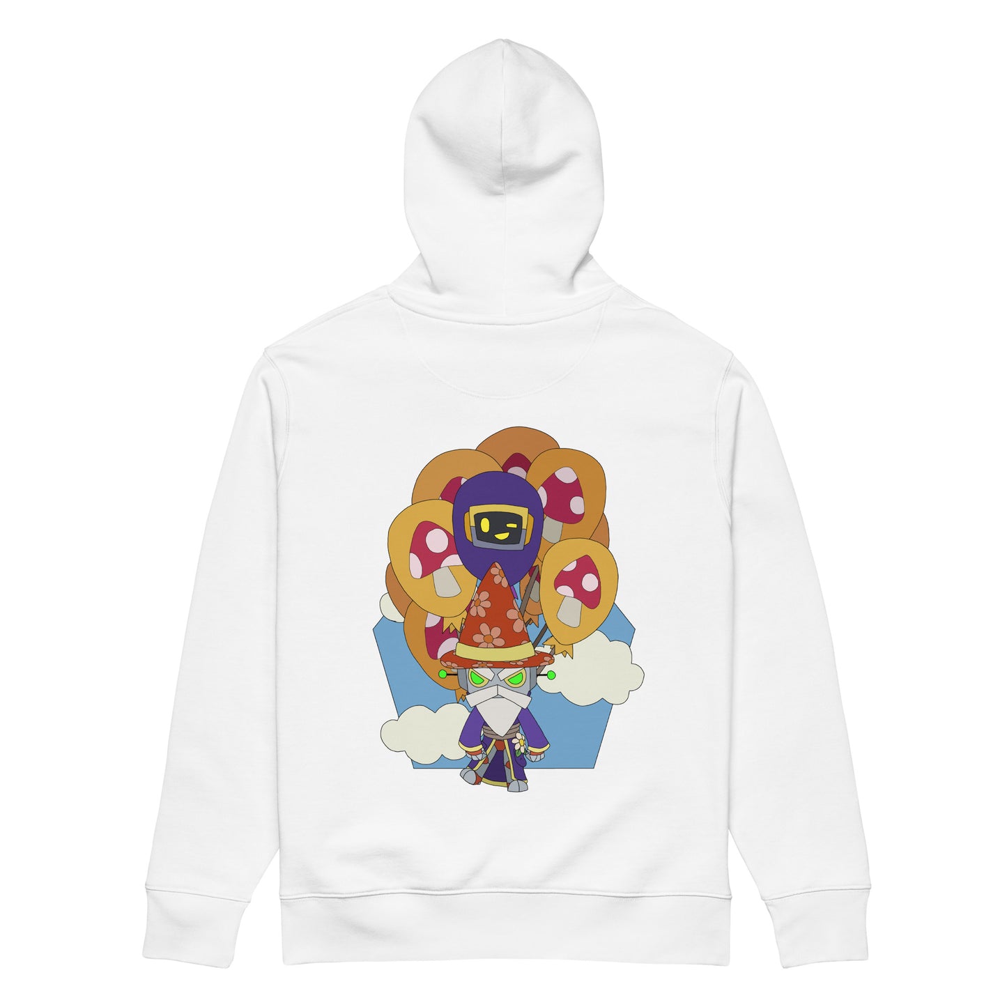 'Carried away' unisex hoodie (front and back illustration)