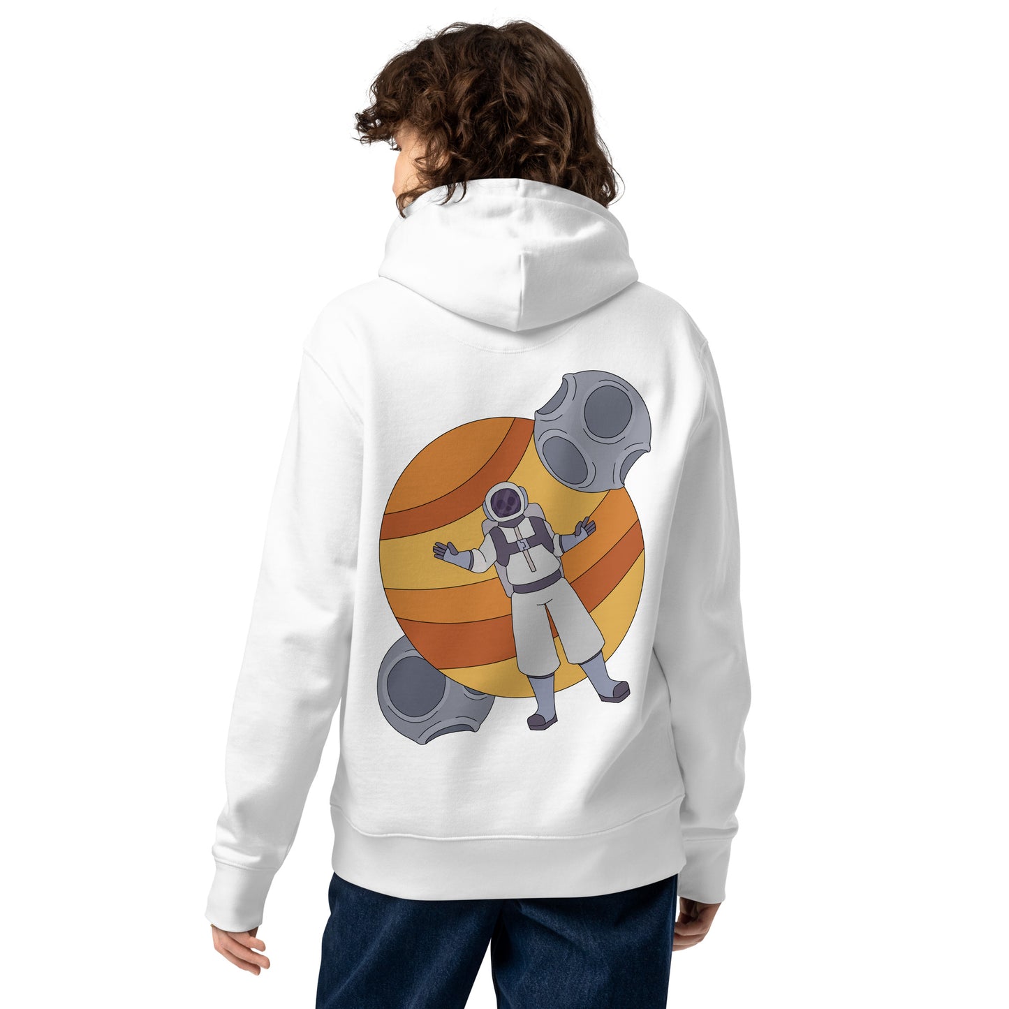 'Lost in space' unisex hoodie (front and back illustration)