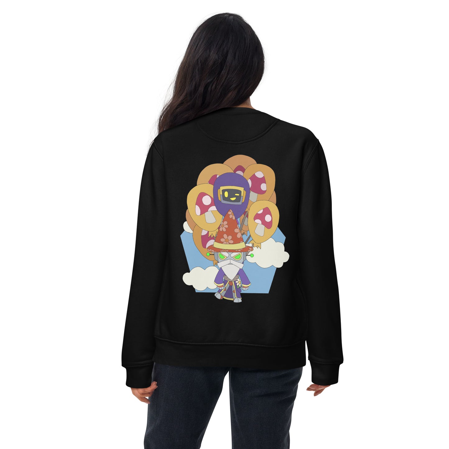 'Carried away' unisex sweatshirt (front and back illustration)