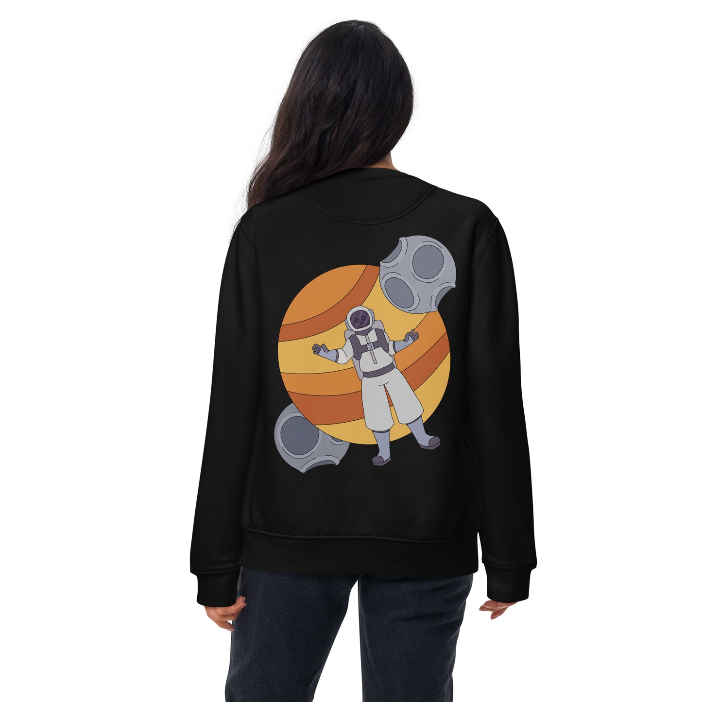 'Lost in space' unisex sweatshirt (front and back illustration)