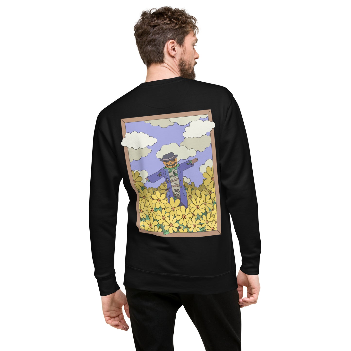 'The fields have eyes' unisex sweatshirt (front and back illustration)