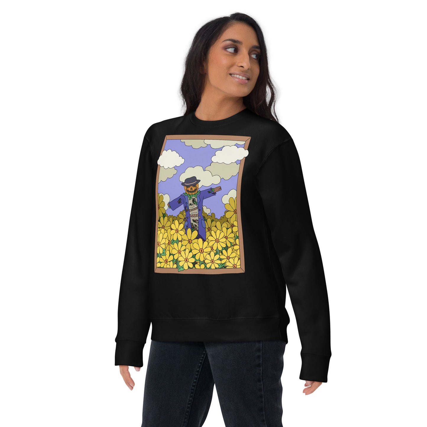 'The fields have eyes' unisex sweatshirt (front illustration)