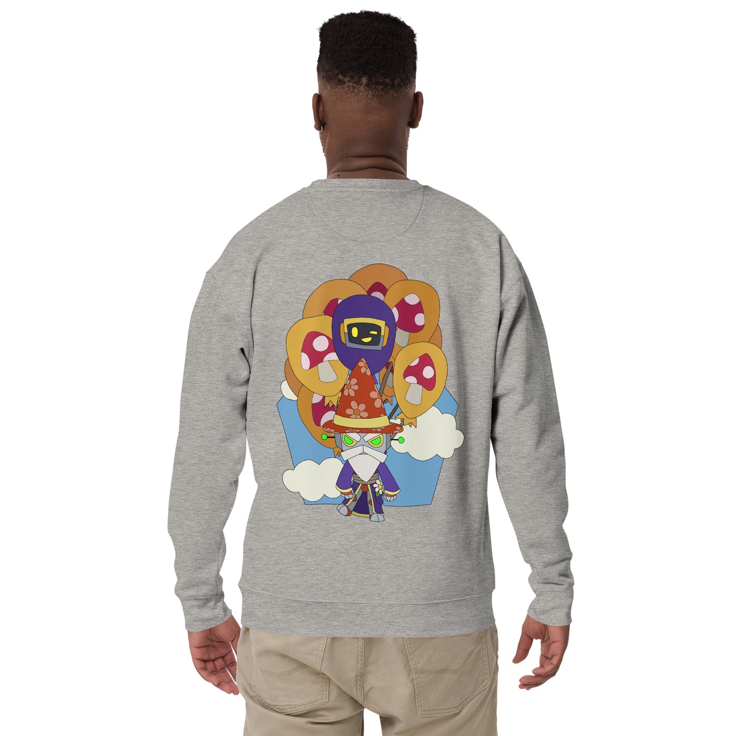 'Carried away' unisex sweatshirt (front and back illustration)