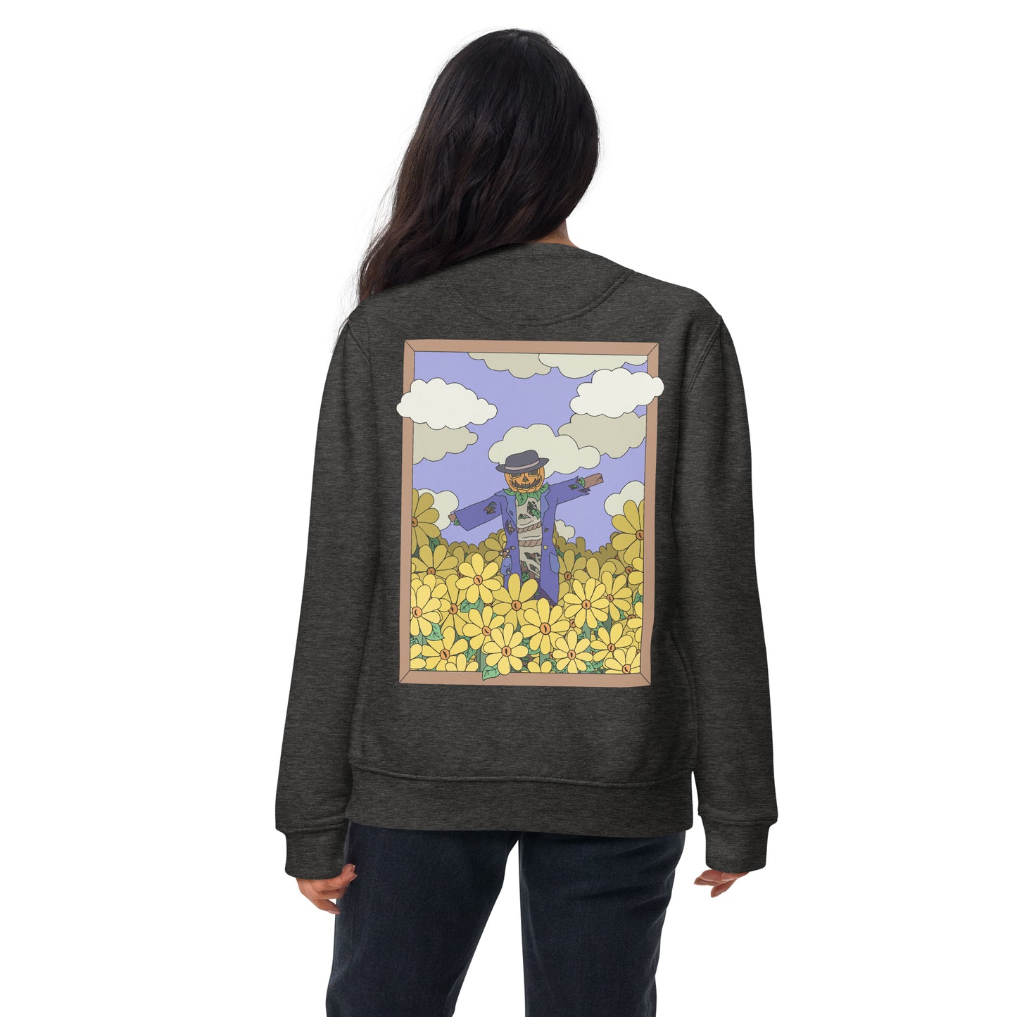 'The fields have eyes' unisex sweatshirt (front and back illustration)