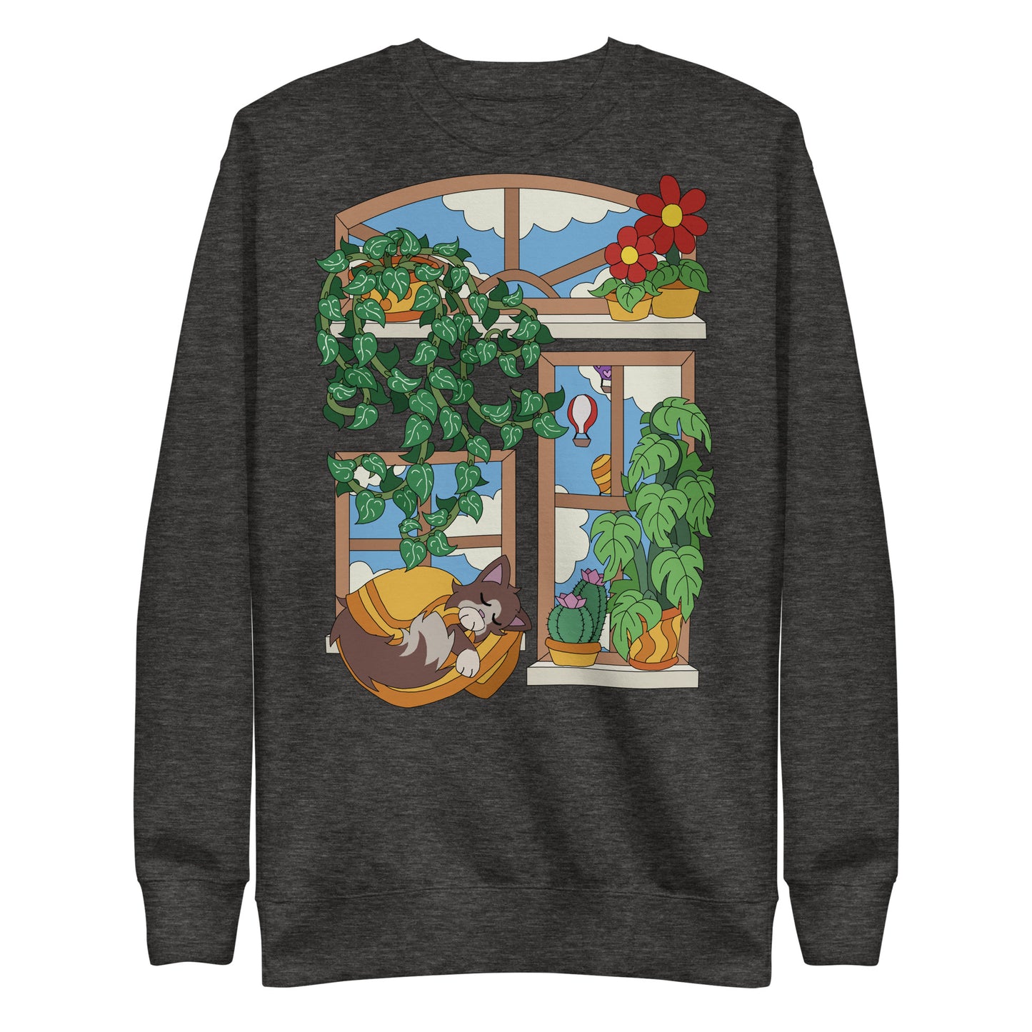 'Cat in the window' unisex  sweatshirt (front illustration)