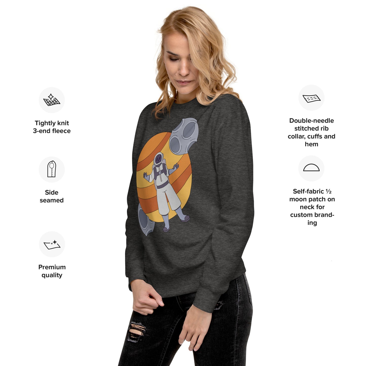 'Lost in space' unisex sweatshirt (front illustration)