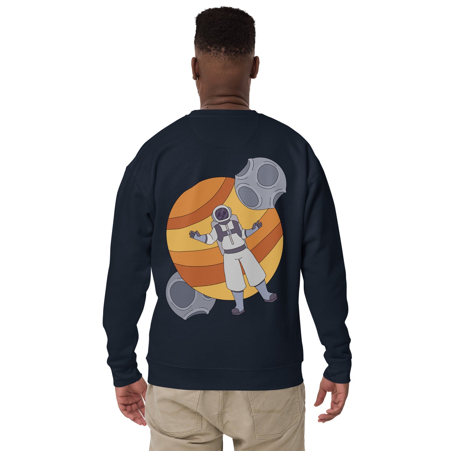 'Lost in space' unisex sweatshirt (front and back illustration)