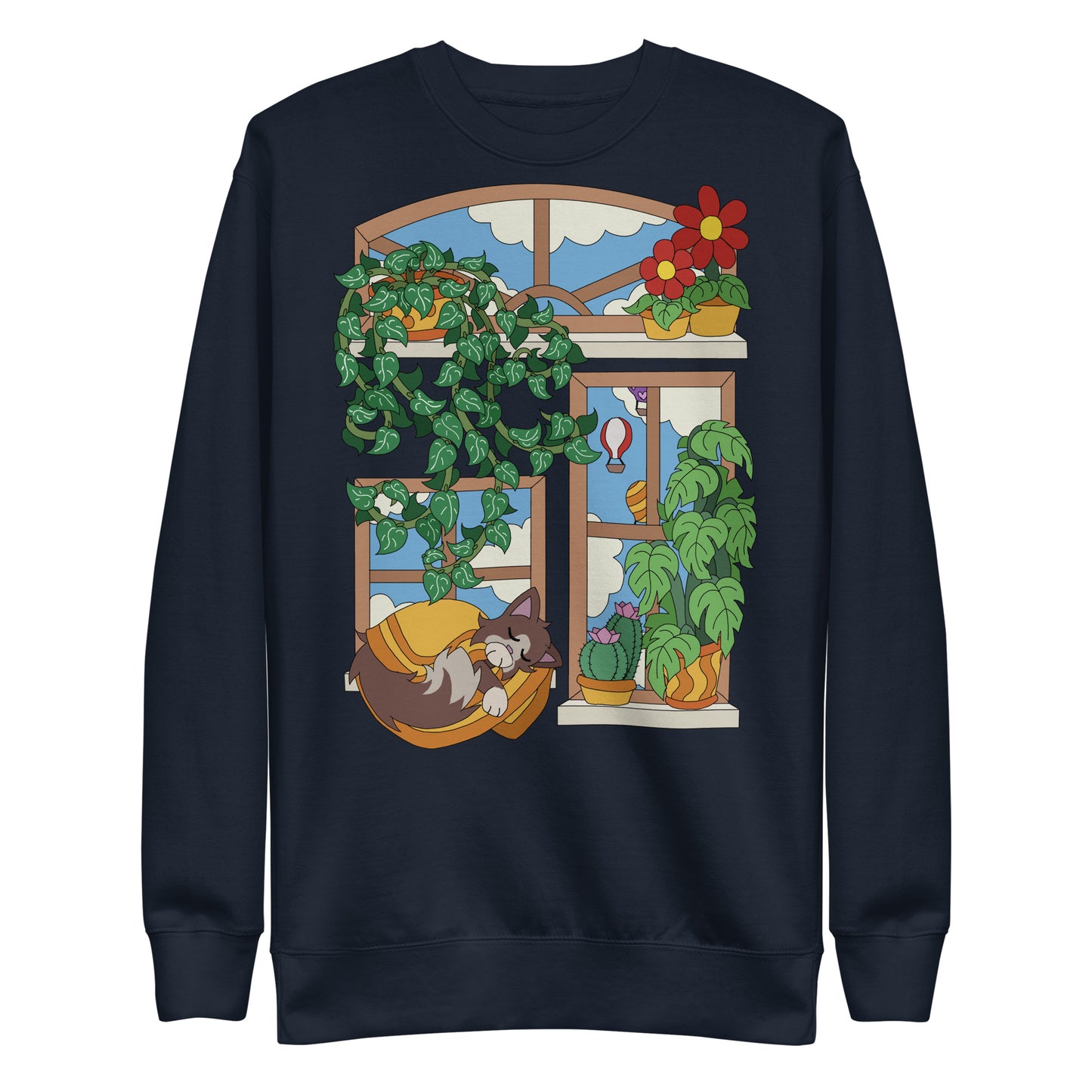 'Cat in the window' unisex  sweatshirt (front illustration)