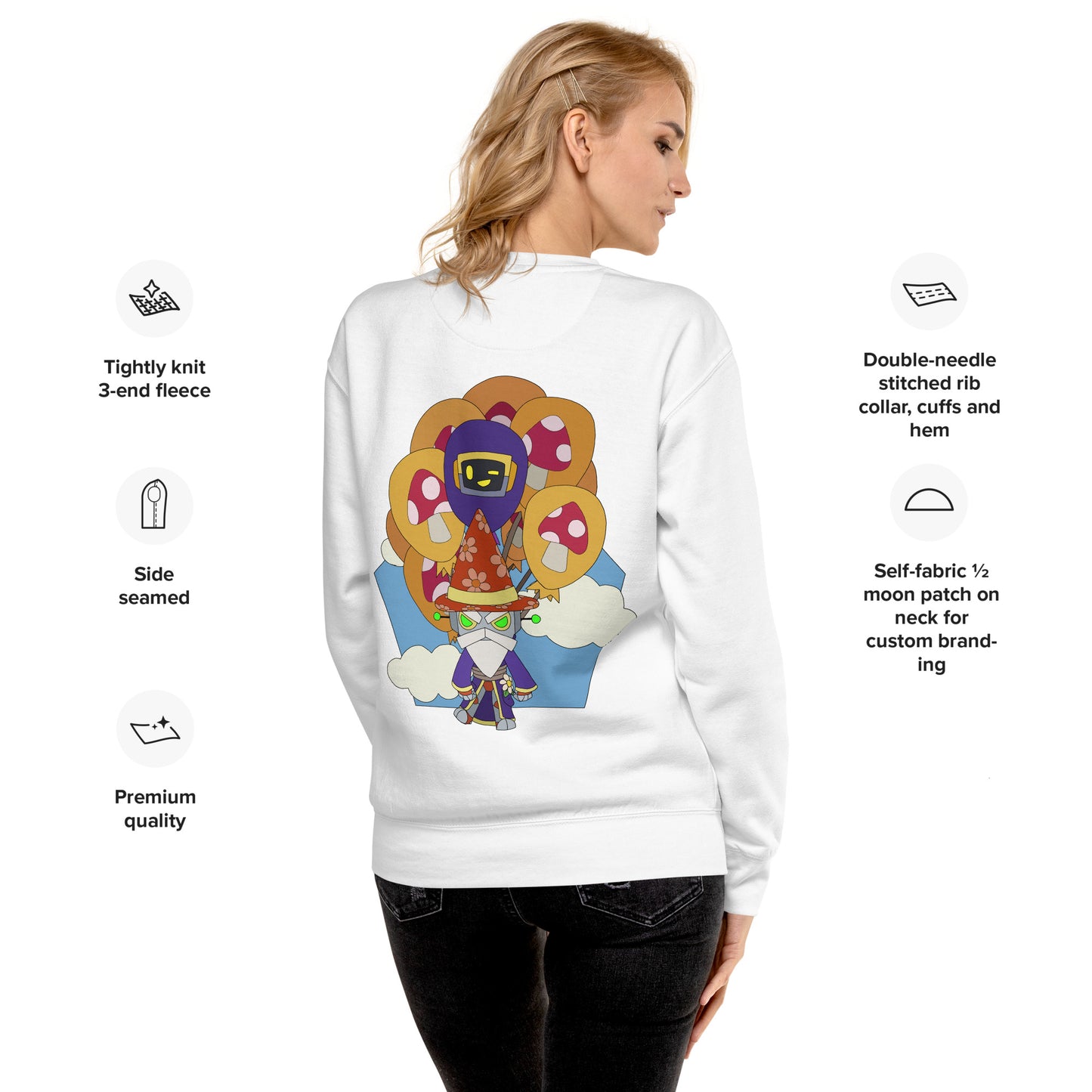 'Carried away' unisex sweatshirt (front and back illustration)