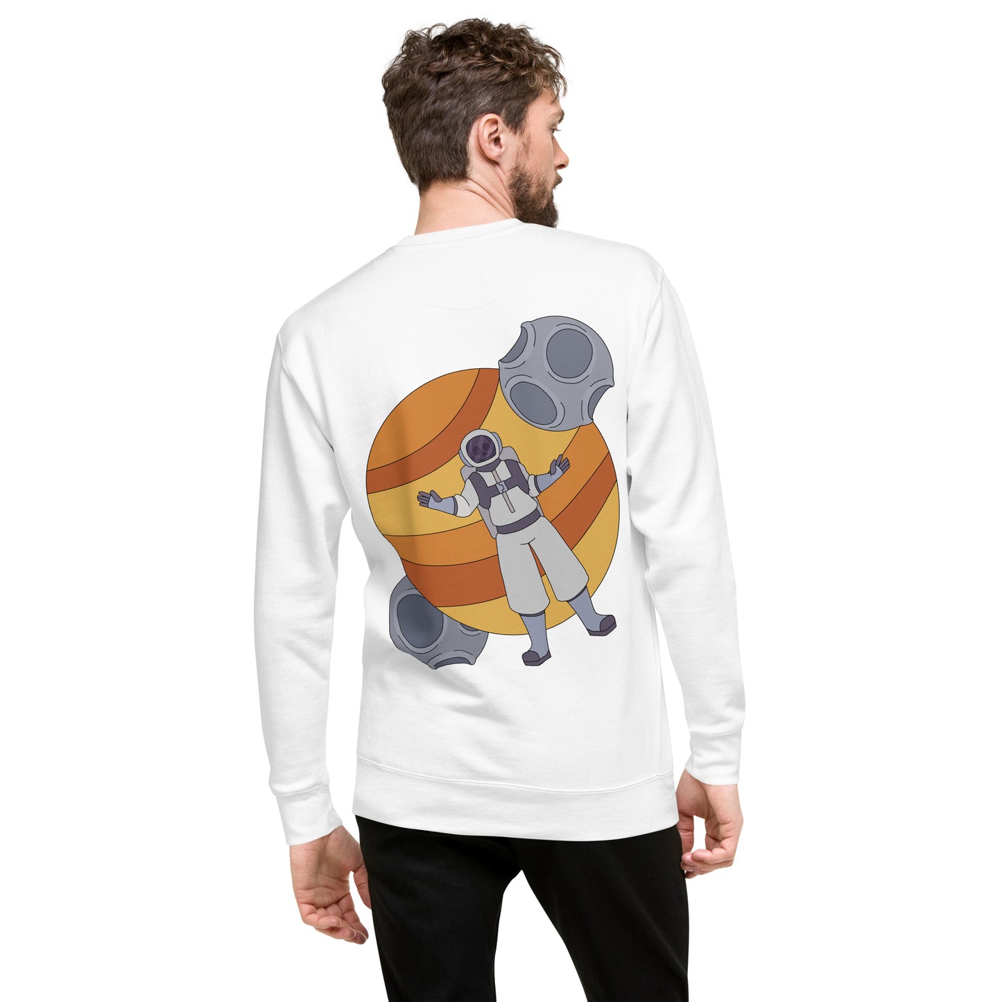 'Lost in space' unisex sweatshirt (front and back illustration)