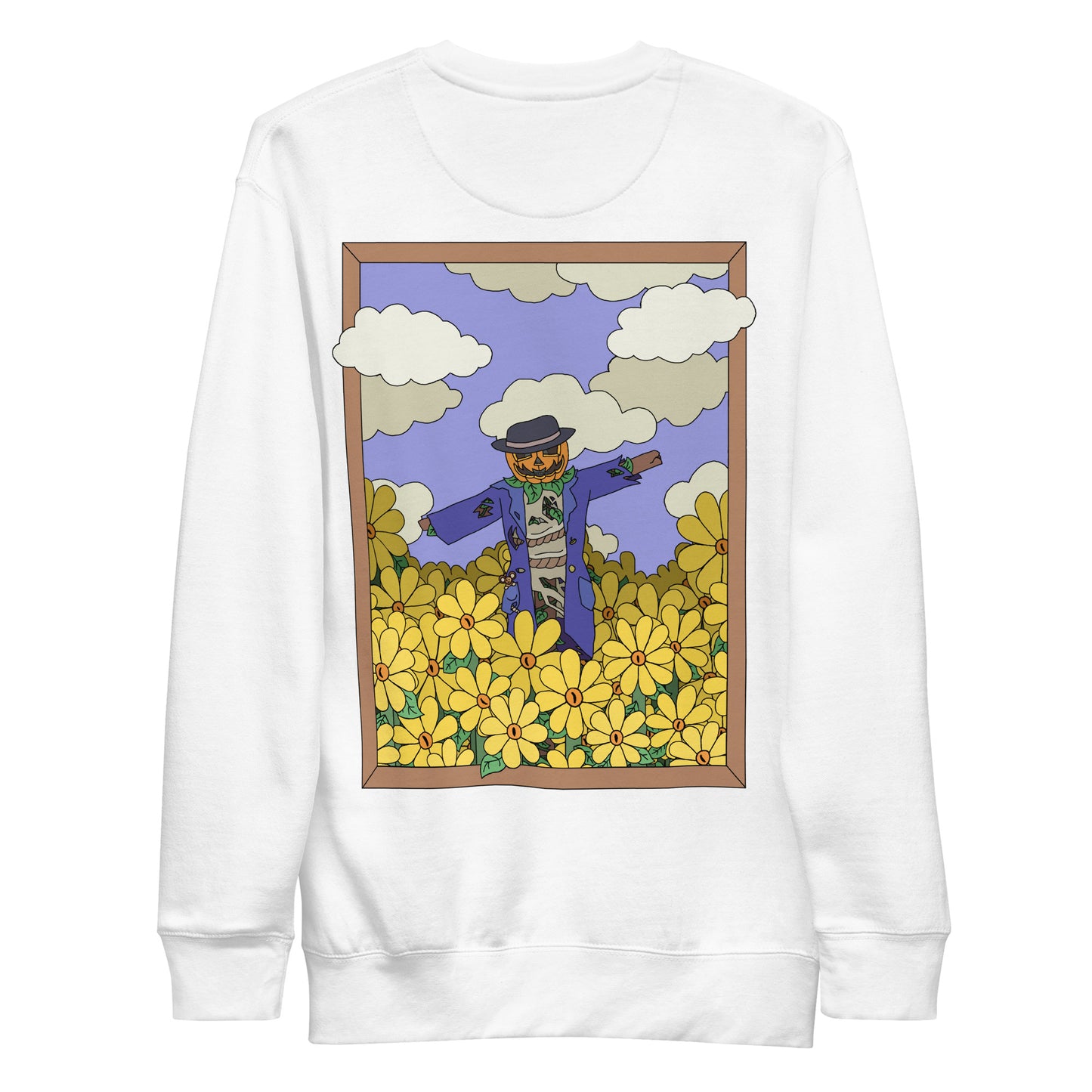 'The fields have eyes' unisex sweatshirt (front and back illustration)