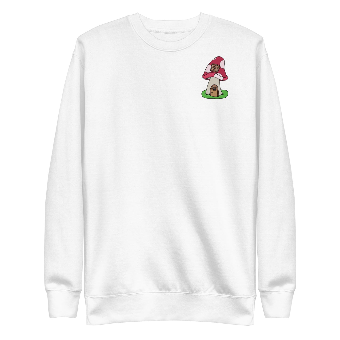 'Red mushroom forest' unisex sweatshirt (front and back illustration)