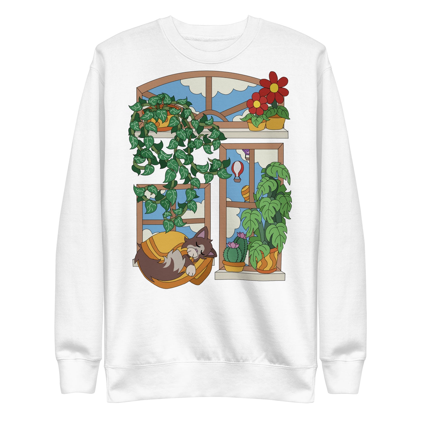 'Cat in the window' unisex  sweatshirt (front illustration)