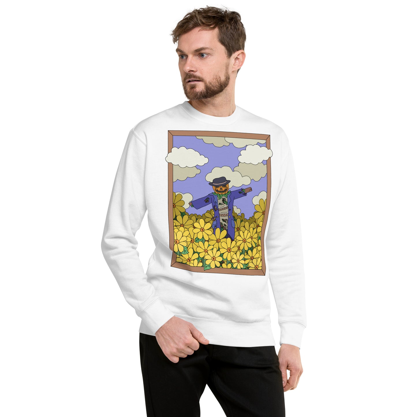 'The fields have eyes' unisex sweatshirt (front illustration)